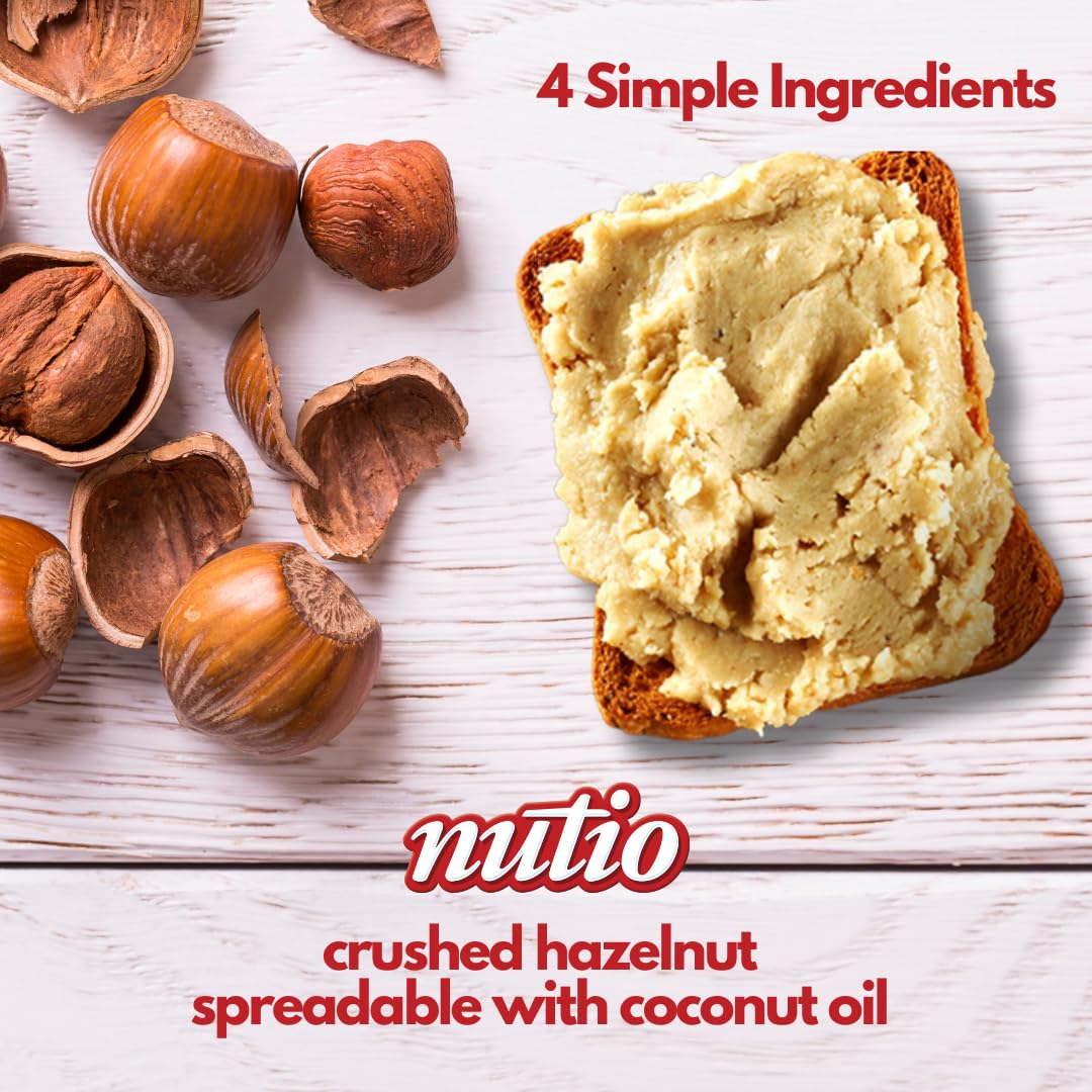 Nutio Crunchy Hazelnut Butter Spread - 10.5oz (Pack of 32)