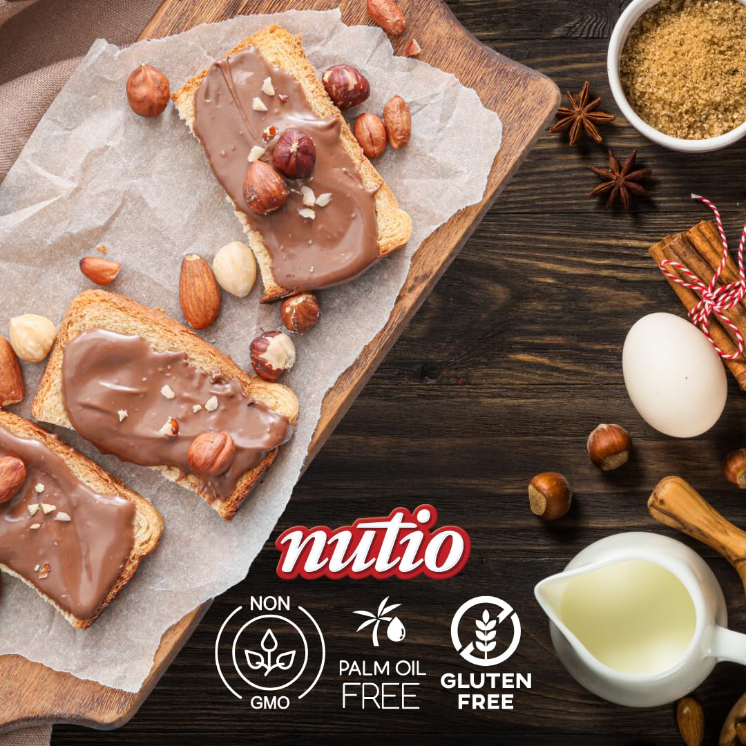 Nutio Milk Chocolate Hazelnut Spread - 14oz (Pack of 32)