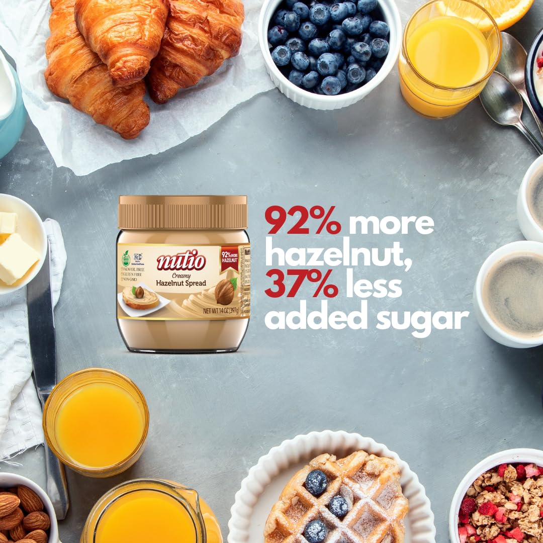 Nutio Creamy Hazelnut Spread - 14oz (Pack of 32)