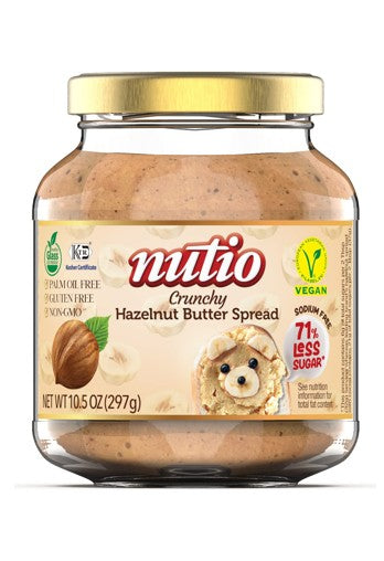 Nutio Crunchy Hazelnut Butter Spread - 10.5oz (Pack of 32)