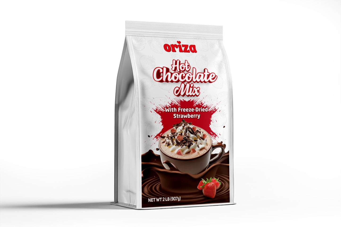 ORIZA Hot Chocolate Mix with Freeze-Dried Strawberry 2 LB