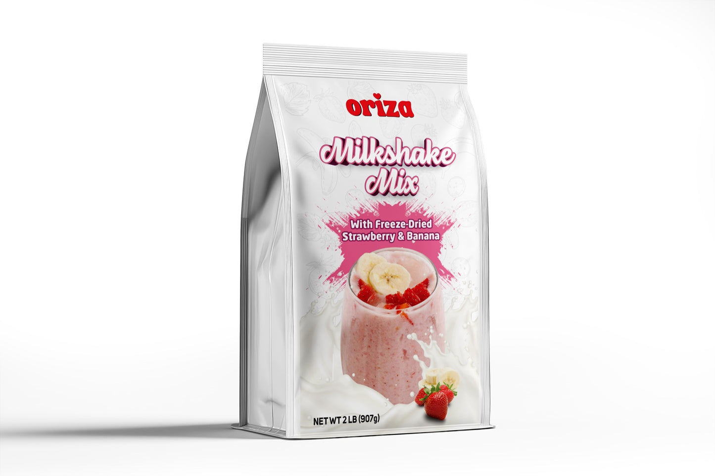 ORIZA Milkshake Mix with Freeze-Dried Strawberry & Banana 2 LB