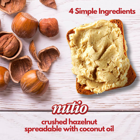 Nutio Crunchy Hazelnut Butter Spread - 10.5oz (Pack of 32)