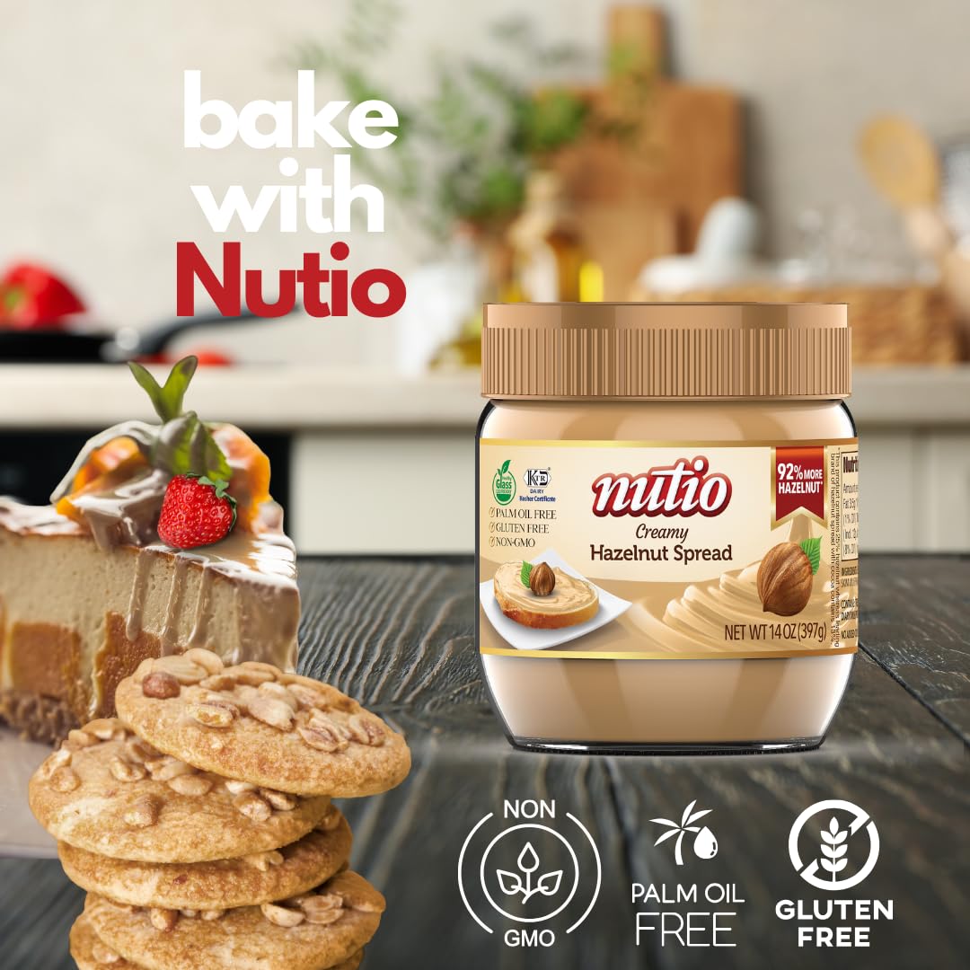 Nutio Creamy Hazelnut Spread - 14oz (Pack of 32)